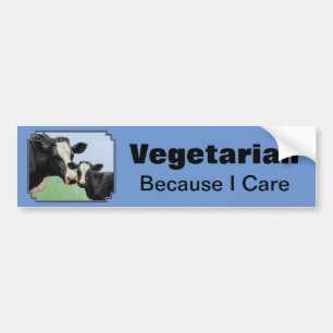 Holstein Cow & Calf Vegetarian Himlar Blue Bildekal