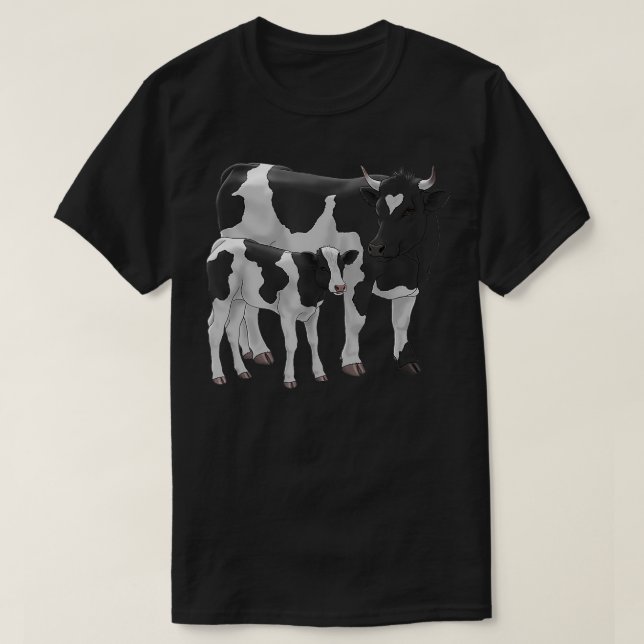 Holstein Cow Cute Calf Cattle Farmer Gift T Shirt (Design framsida)