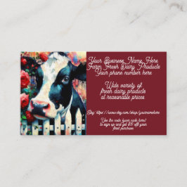 Holstein Cow Dairy Product Sales Etsy Visitkort