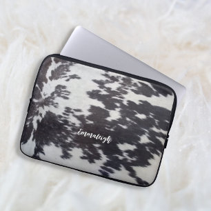 Holstein Cow Faux Leather Natural look Laptop Fodral
