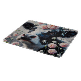 Holstein Cow i Flowers Farm Farmhouse Painting