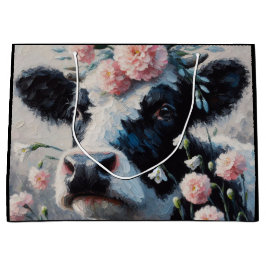 Holstein Cow i Flowers Farm Farmhouse Painting