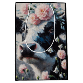 Holstein Cow i Flowers Farm Farmhouse Painting