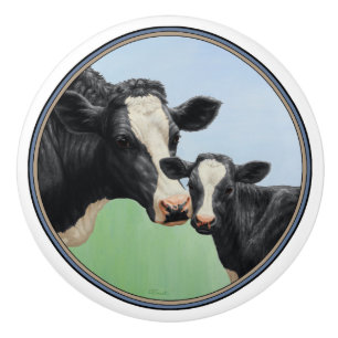 Holstein Cow och Calf Knopp