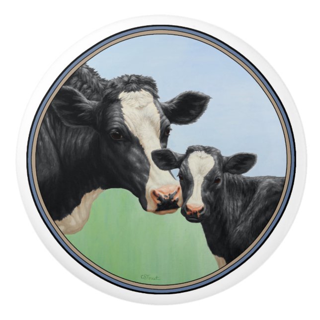 Holstein Cow och Calf Knopp (Framsidan)