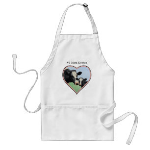 Holstein Cow och Calf Rosa Gräns Heart Förkläde