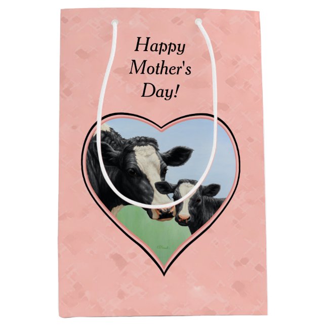 Holstein Cow och Calf Rosa Heart (Framsidan)