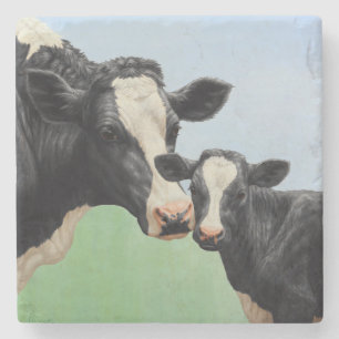 Holstein Cow och Calf Stenunderlägg