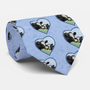 Holstein Cow och Cute Calf Blue Heart Slips