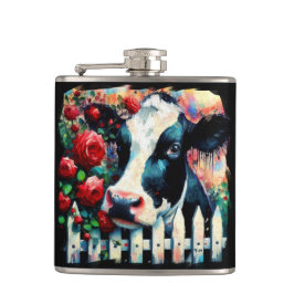 Holstein Cow Picket Fence Röd ros Black Red Fickplunta