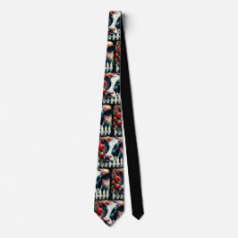 Holstein Cow Picket Fence Röd ros Black Red Slips