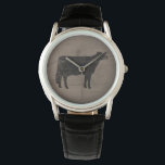 Holstein Cow Silhouette Armbandsur<br><div class="desc">Den ursprungliga jaktklockan på Holsteins silhuette finns i utvalda stilar för manar,  kvinnor och barn. Ett coola mode-tillbehör som ger en underbar gåva till koma älskare. Faux vävt trä stil. Besök Jenns Doodle World om du vill ha många fler snyggtar för djur älskare.</div>