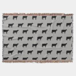 Holstein Cow Silhouettes Mönster Throw Blanket Filt