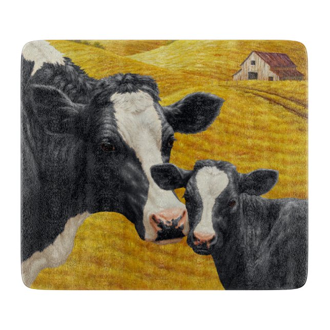 Holstein Cows och Old Wood Barn (Framsidan)