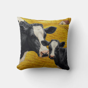 Holstein Cows och Old Wood Barn Kudde