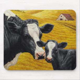 Holstein Cows och Old Wood Barn Musmatta