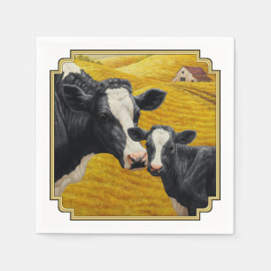 Holstein Cows och Old Wood Barn Pappersservett