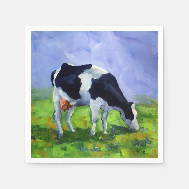 Holstein Dairy Cow, Farmer, Cattleman, Painting Pappersservett (Framsidan)