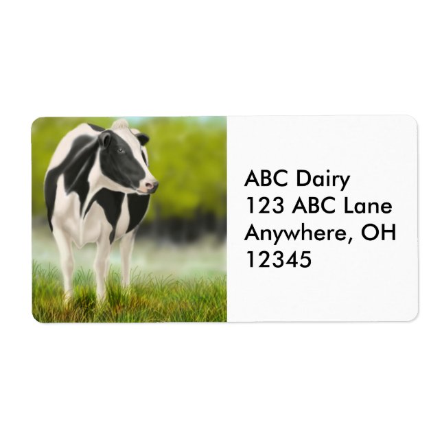Holstein Dairy Cow Label Fraktsedel (Framsidan)