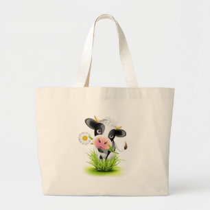 Holstein ko i gräs jumbo tygkasse