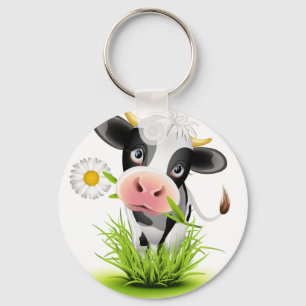 Holstein ko i gräs nyckelring