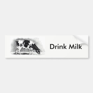Holstein mejeriko: Rita teckningen: Dricka mjölk Bildekal