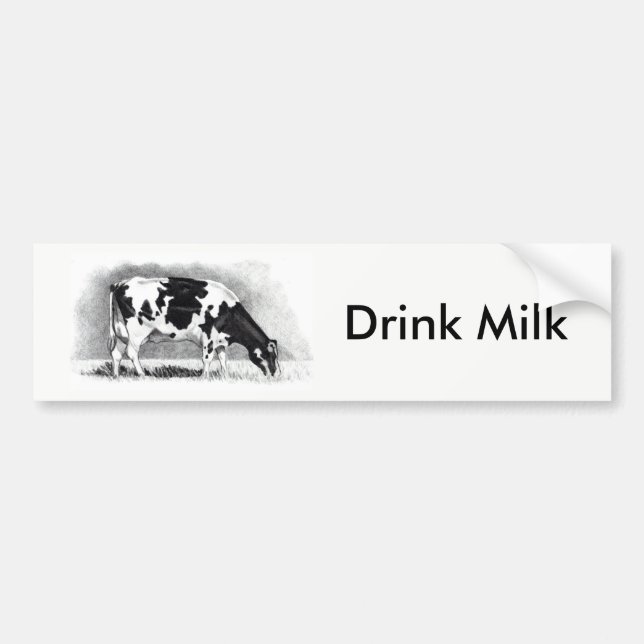 Holstein mejeriko: Rita teckningen: Dricka mjölk Bildekal (Framsidan)