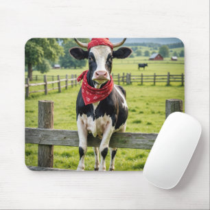Holstein på ett Farm Fence Musmatta