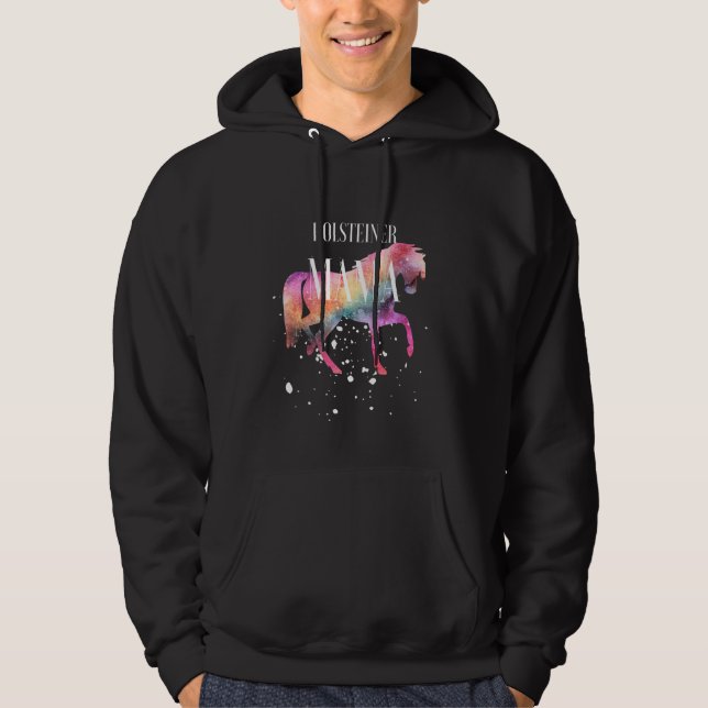 Holsteiner Horse Mama Galaxy Horse Girl Equestrian Hoodie (Framsida)
