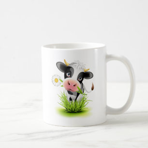 Holsteinko i gräs kaffemugg