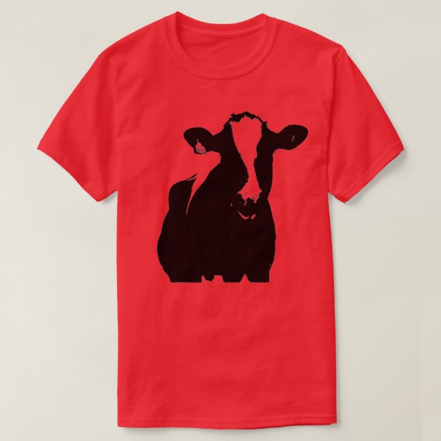 Holsteinko, svart och vit ko t shirt (Design framsida)