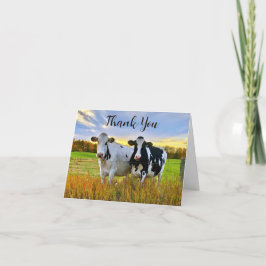 Holsteinkor på hösthöstens Tackkort-kort Tack Kort
