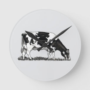 Holsteinmjölkko Rund Klocka