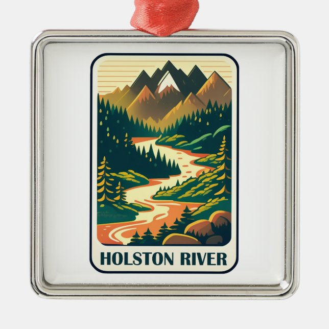 Holston River Tennessee Färger Julgransprydnad Metall (Framsidan)