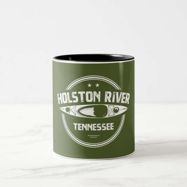 Holston River Tennessee kajakpaddling Två-Tonad Mugg (Center)
