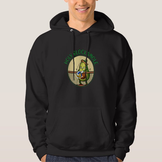 Holy Blockamole Volleyball Avocado Player Block Tr Hoodie (Framsida)