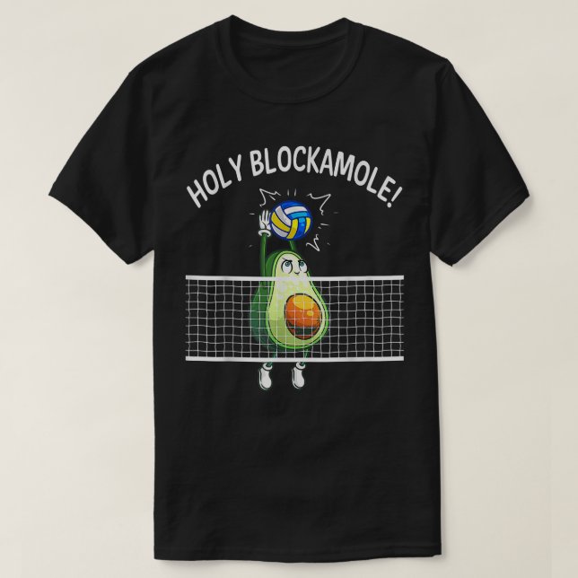 Holy Blockamole Volleyball  Player Blocker Avocado T Shirt (Design framsida)