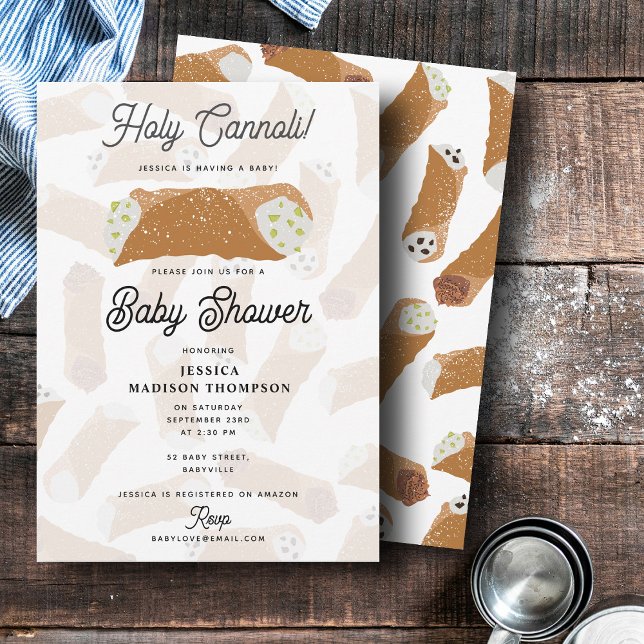 Holy Cannoli Funny Italian Baby Shower Inbjudningar (Holy Cannoli Funny Italian Baby Shower Invitation)