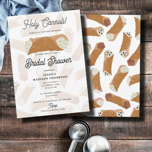 Holy Cannoli Funny Italian Bridal Shower Inbjudningar (Holy Cannoli Funny Italian Bridal Shower Invitation)