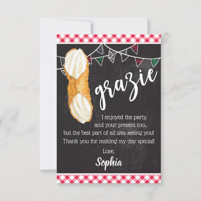 Holy Cannoli - Thank You Note Italian Birthday Tack Kort (Framsida)