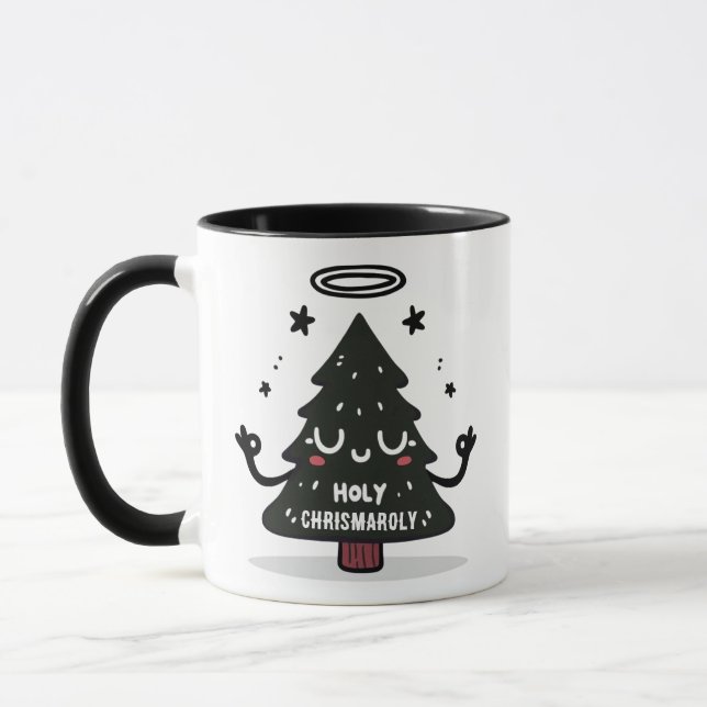 Holy Chrismaroly Mug Cute Floating Christmas Tree Mugg (Vänster)