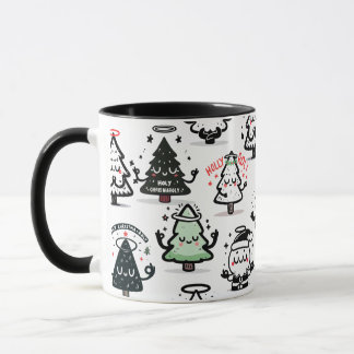 Holy Chrismaroly Pattern – Funny Christmas Trees Mugg