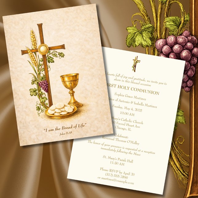 Holy Communion Eucharist Chalice Invitation Inbjudningar (Skapare uppladdad)