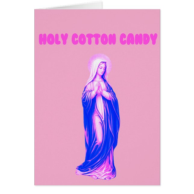 Holy Cotton Candy Vierge Marie Rose et Bleue Hälsningskort (Framsidan)