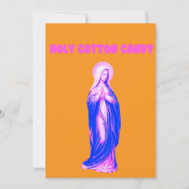 Holy Cotton Candy Vierge Marie Rose et Bleue Inbjudningar