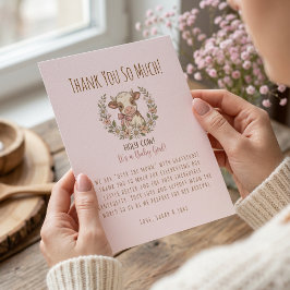 Holy Cow Baby Shower Pink Farmhouse Tack Kort