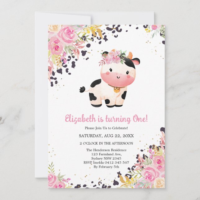Holy Cow Birthday Invitation Inbjudningar (Framsida)