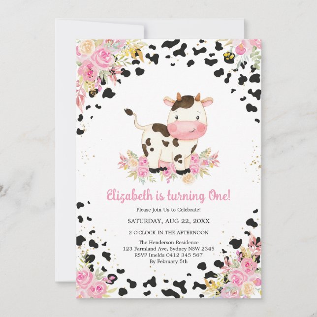 Holy Cow Birthday Invitation Inbjudningar (Framsida)