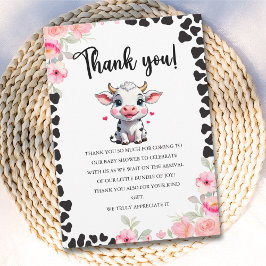 Holy Cow , Cow Baby shower Girl Tack Kort