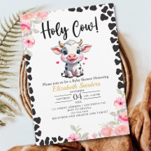 Holy Cow , Cute Cow Baby shower Girl